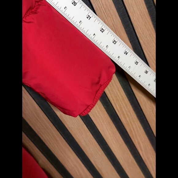 Tommy Hilfigure Jacket Small Womens Red Puffer Faux Fur Hoodie Coat Zippers - Picture 5 of 10